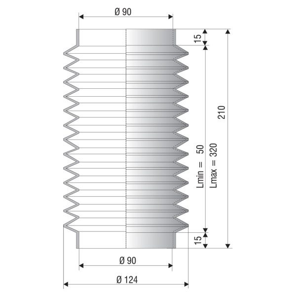 Faltenbalg vulkanisiert / moulded bellows, Bellows Catalog, VulcaFlex  Moulded Bellows, Bellows-taylor made, Product Information