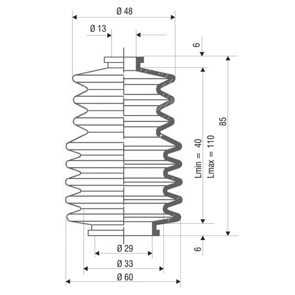 Faltenbalg F 3040 NBR