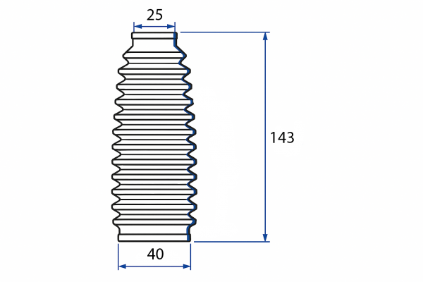 Faltenbalg vulkanisiert / moulded bellows