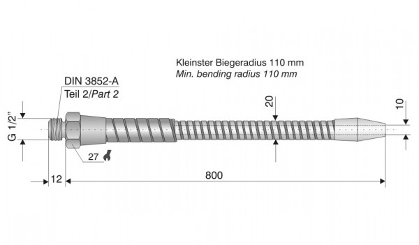 PowerFlex Kühlmittel-Metallschlauch, Typ A